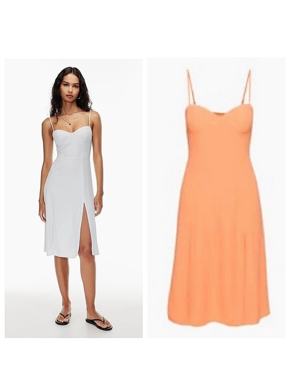 Aritzia Sunday Best Viola Midi Dress / Size S / Sunny Apricot Bustier Slip Dress